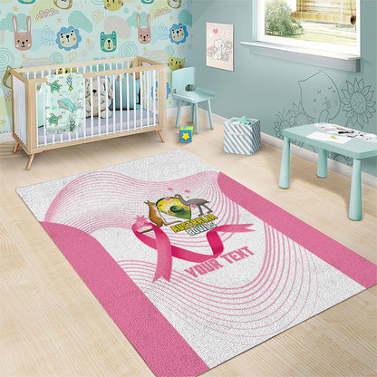 Custom Bowls Australia Breast Cancer Area Rug Pink Ribbon Curve Sporty