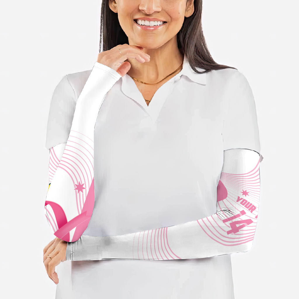 Custom Bowls Australia Breast Cancer Arm Sleeves Pink Ribbon Curve Sporty