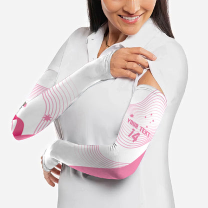 Custom Bowls Australia Breast Cancer Arm Sleeves Pink Ribbon Curve Sporty