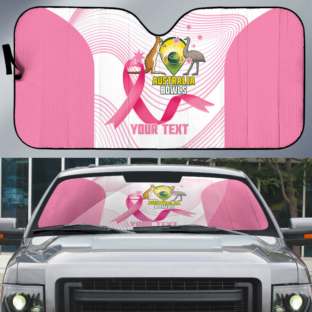 Custom Bowls Australia Breast Cancer Auto Sun Shade Pink Ribbon Curve Sporty