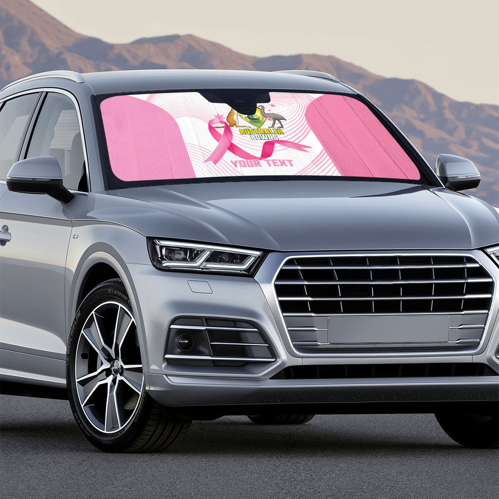 Custom Bowls Australia Breast Cancer Auto Sun Shade Pink Ribbon Curve Sporty