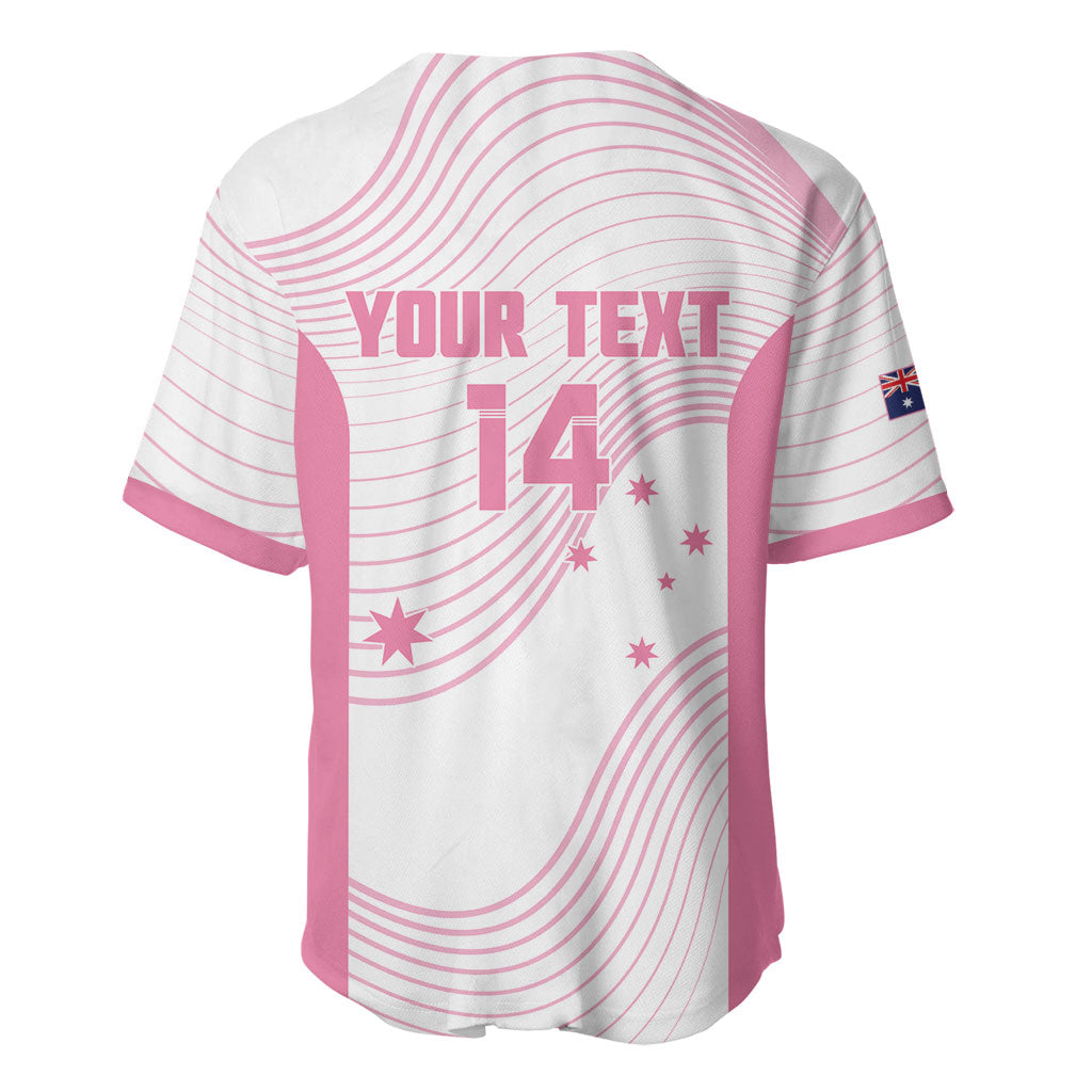 Custom Bowls Australia Breast Cancer Baseball Jersey Pink Ribbon Curve Sporty