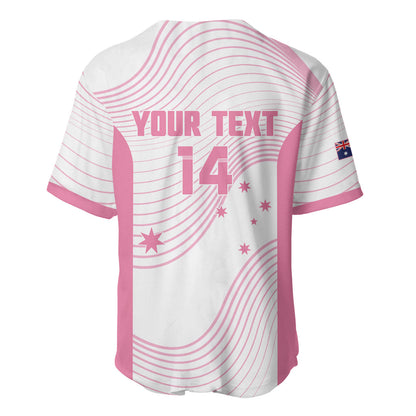 Custom Bowls Australia Breast Cancer Baseball Jersey Pink Ribbon Curve Sporty