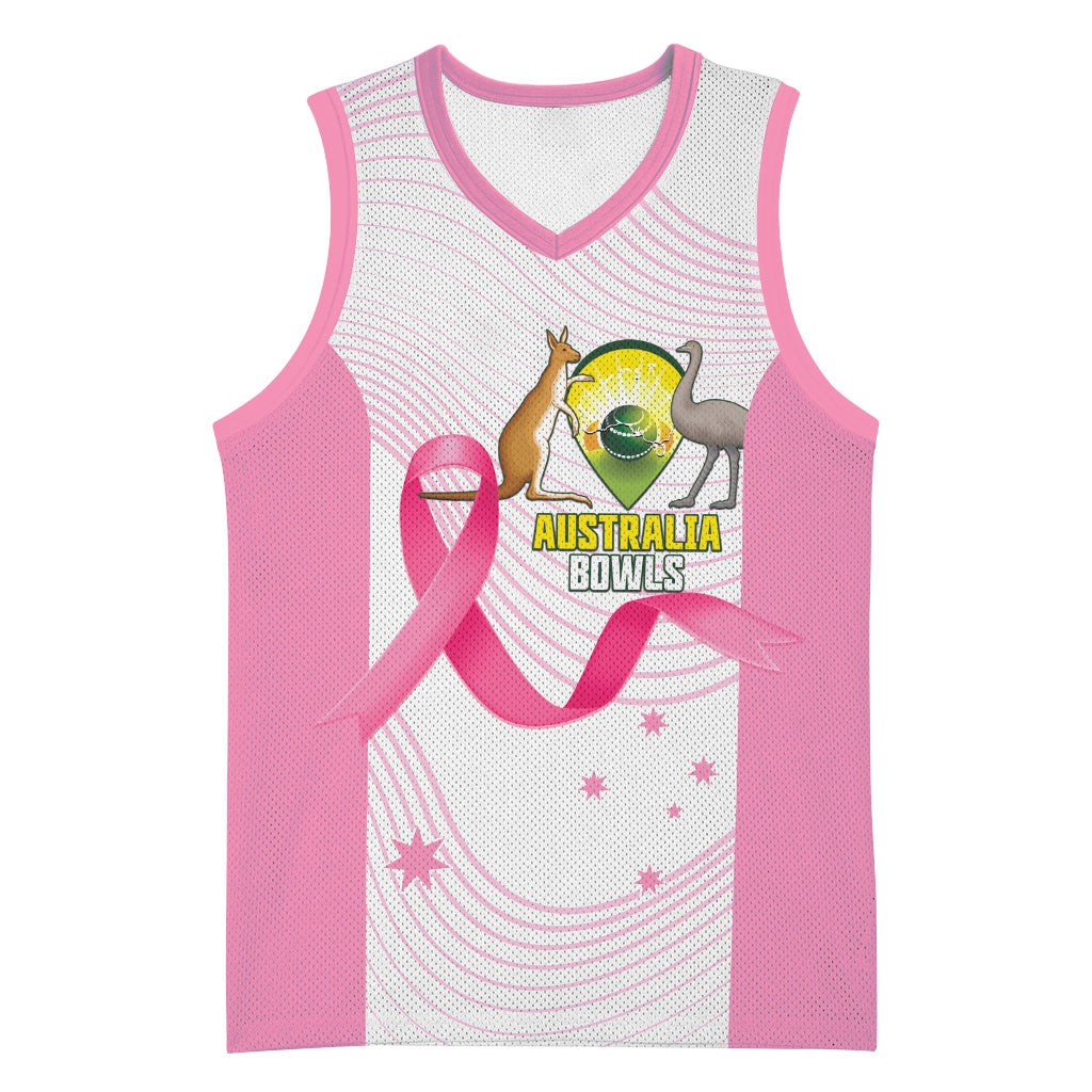 Custom Bowls Australia Breast Cancer Basketball Jersey Pink Ribbon Curve Sporty