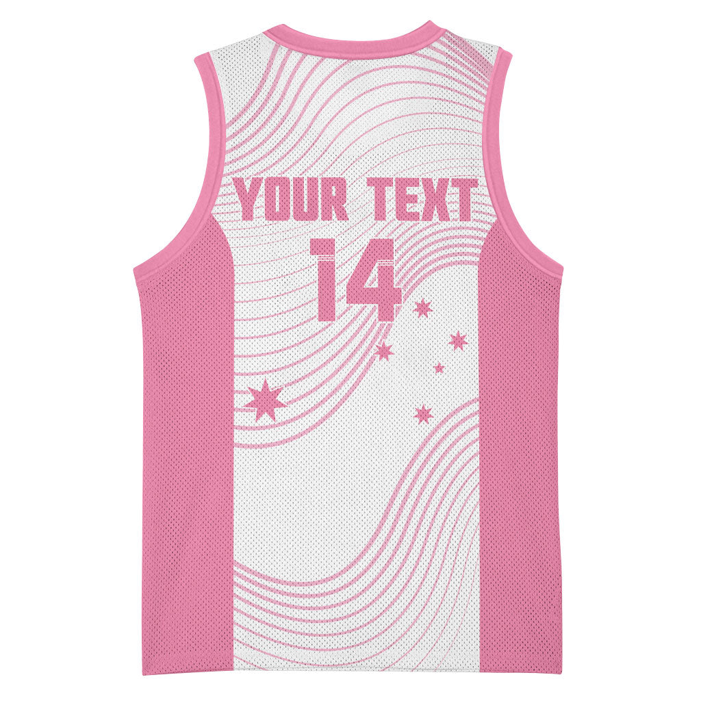 Custom Bowls Australia Breast Cancer Basketball Jersey Pink Ribbon Curve Sporty
