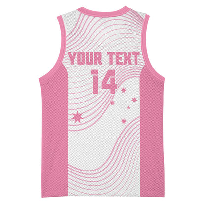 Custom Bowls Australia Breast Cancer Basketball Jersey Pink Ribbon Curve Sporty