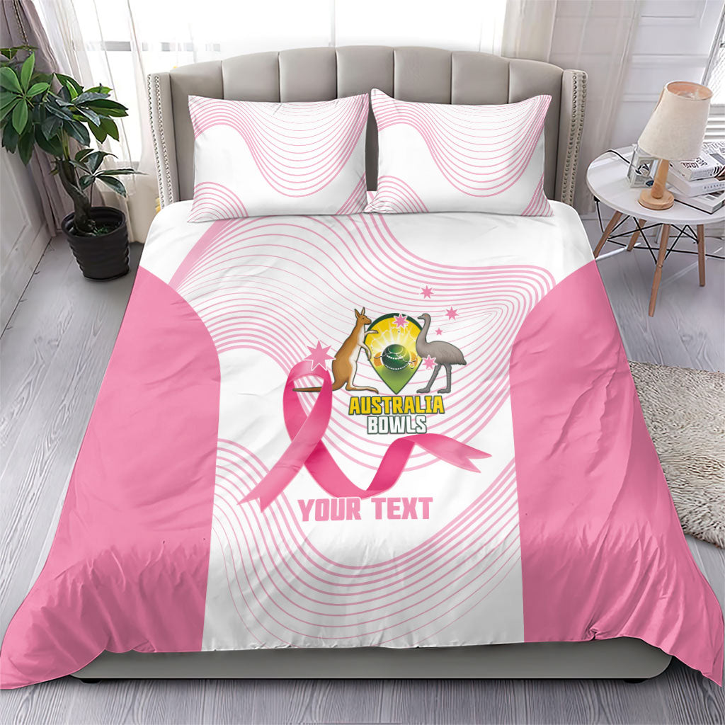 Custom Bowls Australia Breast Cancer Bedding Set Pink Ribbon Curve Sporty