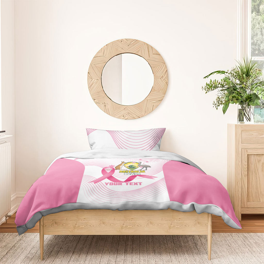 Custom Bowls Australia Breast Cancer Bedding Set Pink Ribbon Curve Sporty