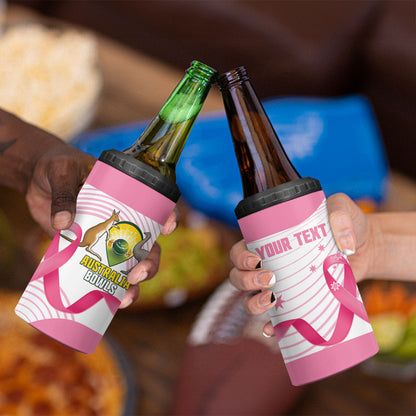 Custom Bowls Australia Breast Cancer 4 in 1 Can Cooler Tumbler Pink Ribbon Curve Sporty