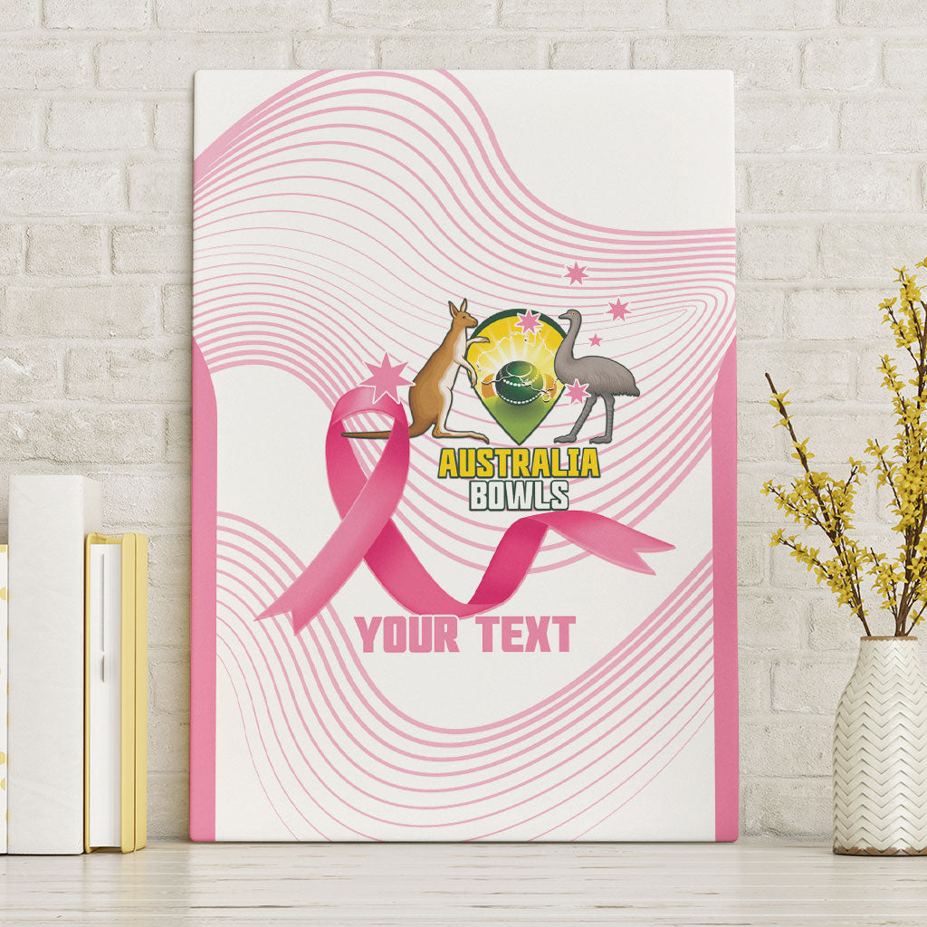 Custom Bowls Australia Breast Cancer Canvas Wall Art Pink Ribbon Curve Sporty