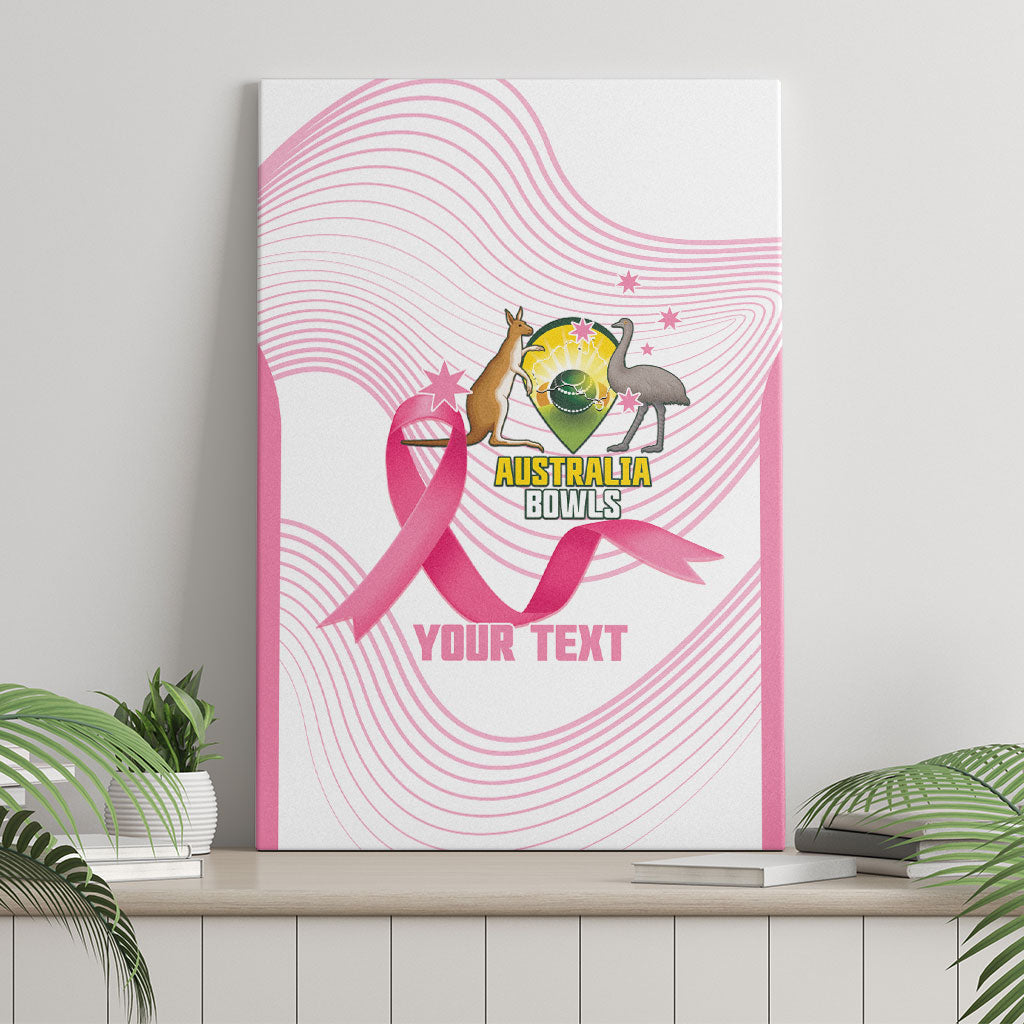 Custom Bowls Australia Breast Cancer Canvas Wall Art Pink Ribbon Curve Sporty