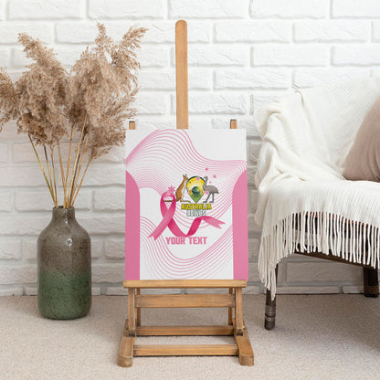 Custom Bowls Australia Breast Cancer Canvas Wall Art Pink Ribbon Curve Sporty
