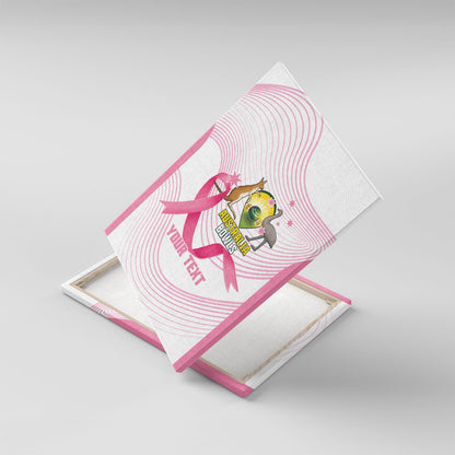 Custom Bowls Australia Breast Cancer Canvas Wall Art Pink Ribbon Curve Sporty