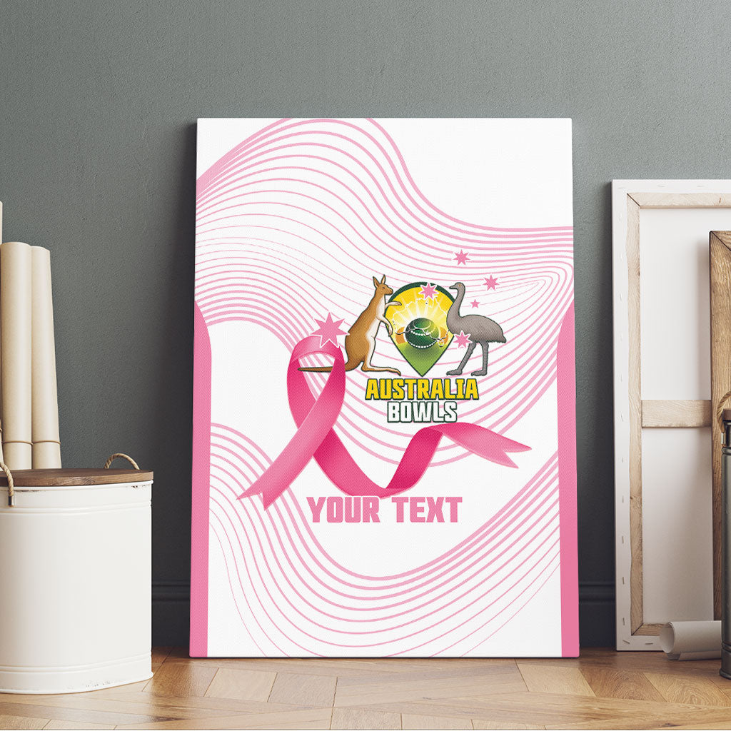 Custom Bowls Australia Breast Cancer Canvas Wall Art Pink Ribbon Curve Sporty