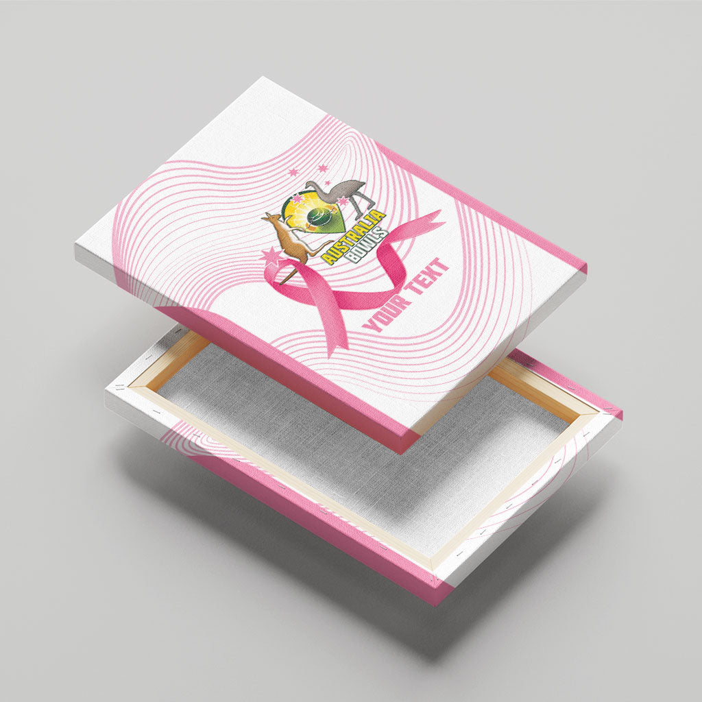 Custom Bowls Australia Breast Cancer Canvas Wall Art Pink Ribbon Curve Sporty