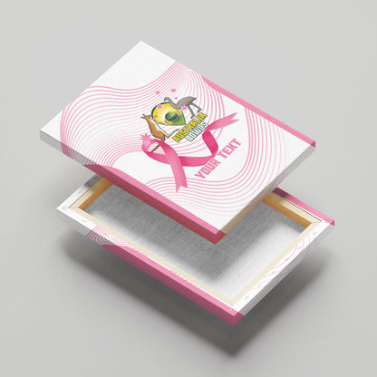 Custom Bowls Australia Breast Cancer Canvas Wall Art Pink Ribbon Curve Sporty