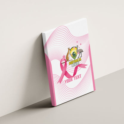 Custom Bowls Australia Breast Cancer Canvas Wall Art Pink Ribbon Curve Sporty