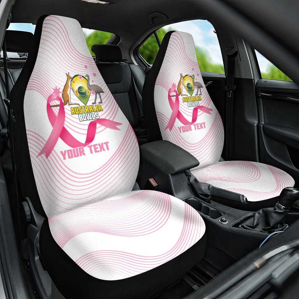 Custom Bowls Australia Breast Cancer Car Seat Cover Pink Ribbon Curve Sporty