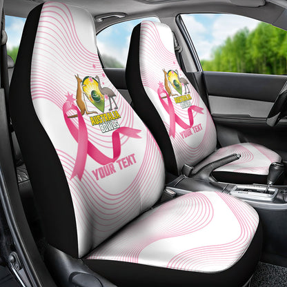 Custom Bowls Australia Breast Cancer Car Seat Cover Pink Ribbon Curve Sporty