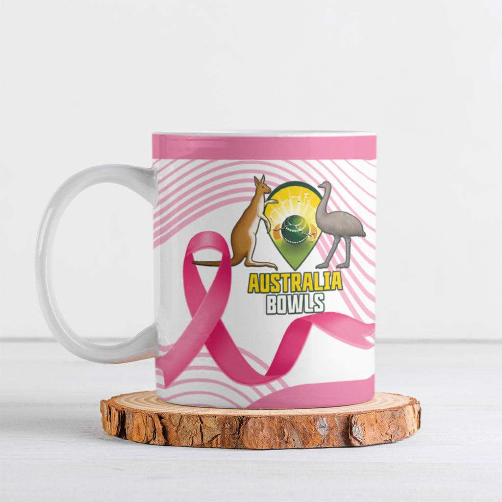 Custom Bowls Australia Breast Cancer Ceramic Mug Pink Ribbon Curve Sporty