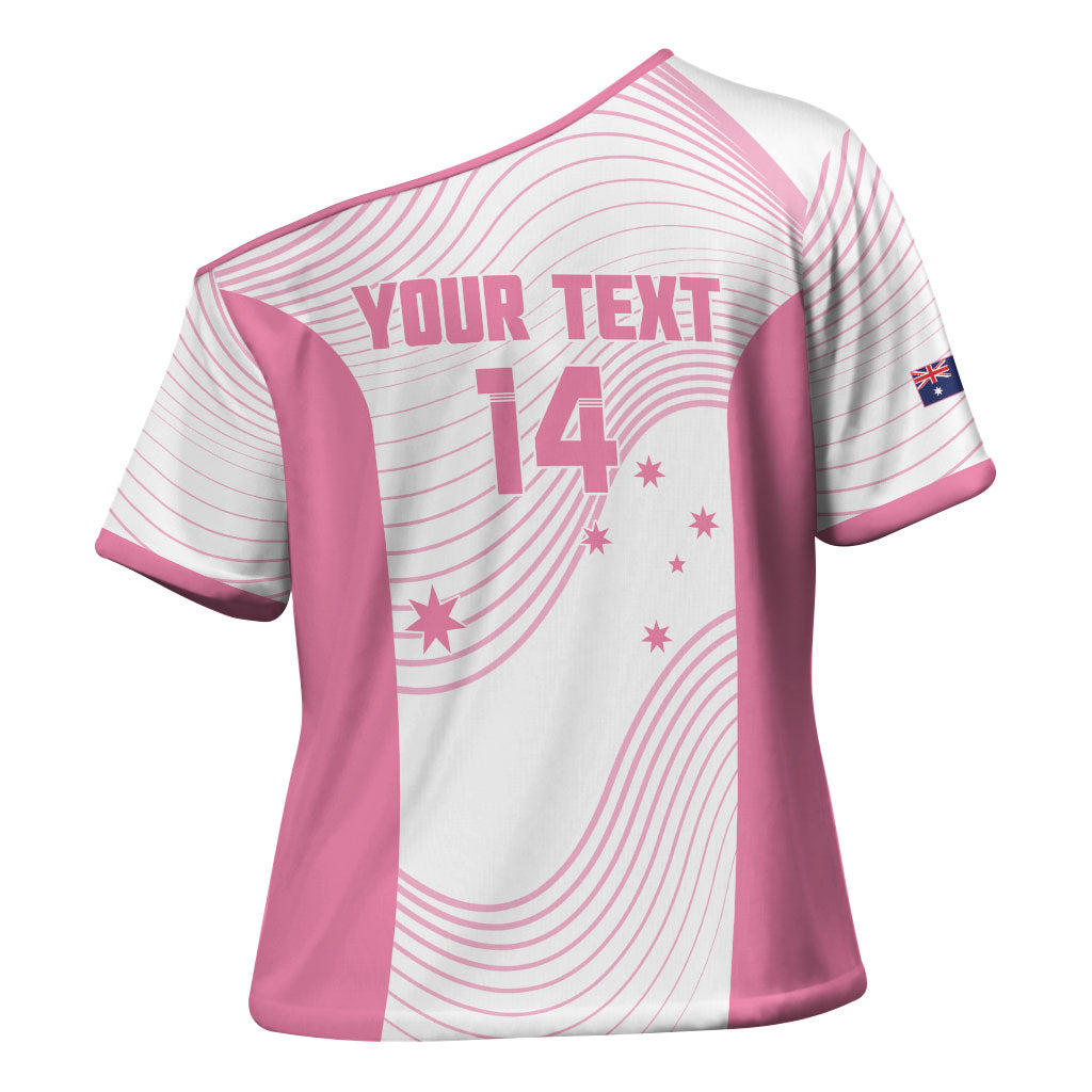 Custom Bowls Australia Breast Cancer Cross Shoulder Shirt Pink Ribbon Curve Sporty