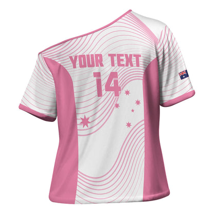 Custom Bowls Australia Breast Cancer Cross Shoulder Shirt Pink Ribbon Curve Sporty
