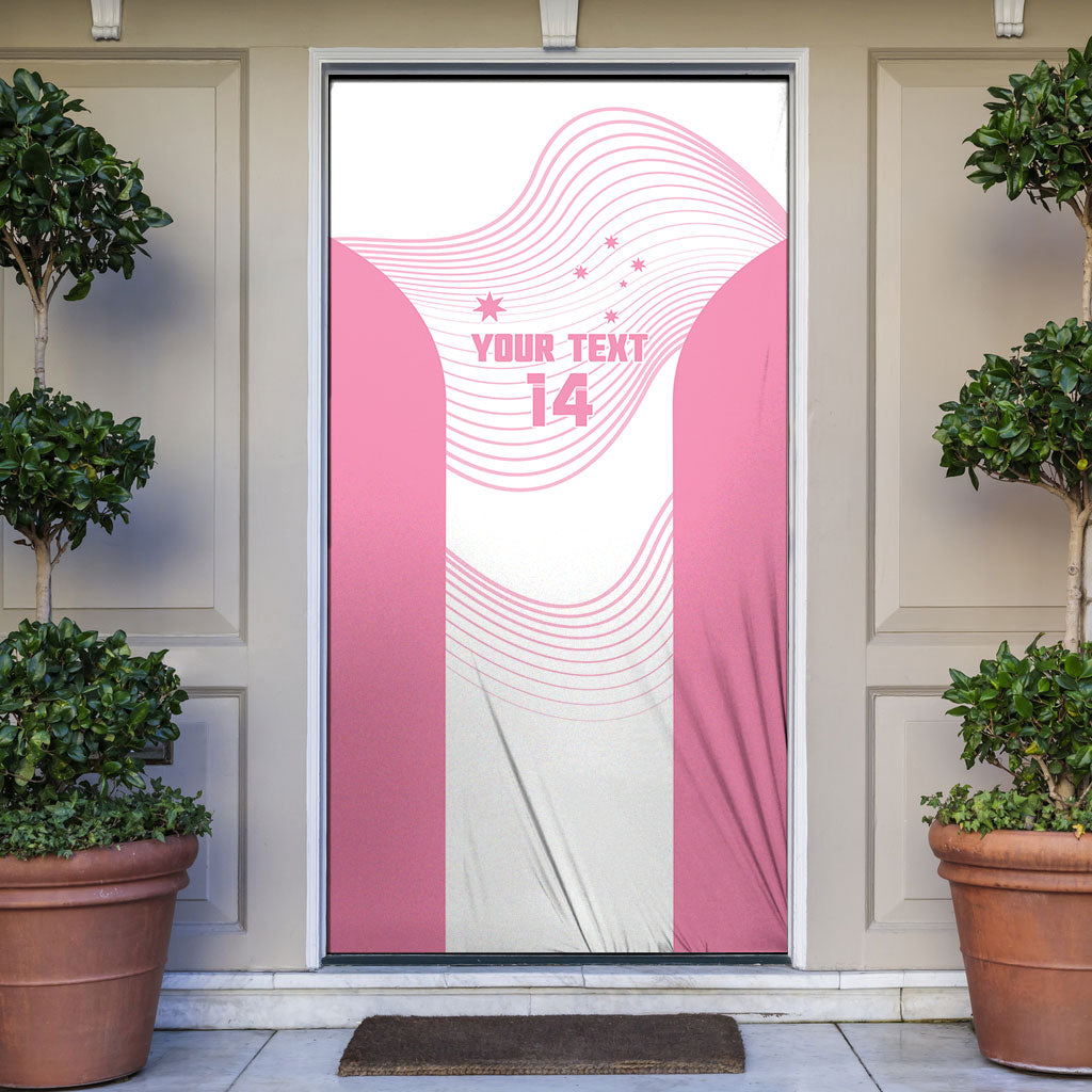 Custom Bowls Australia Breast Cancer Door Cover Pink Ribbon Curve Sporty