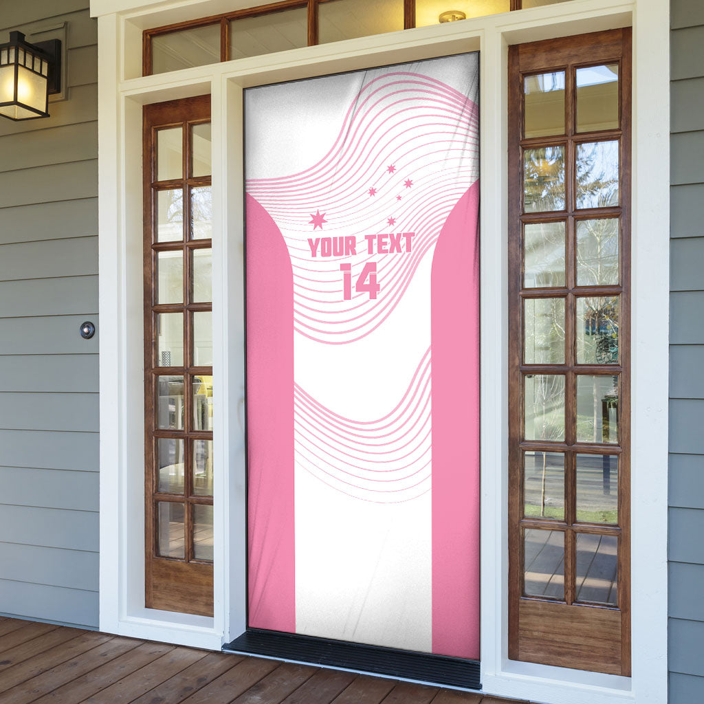 Custom Bowls Australia Breast Cancer Door Cover Pink Ribbon Curve Sporty