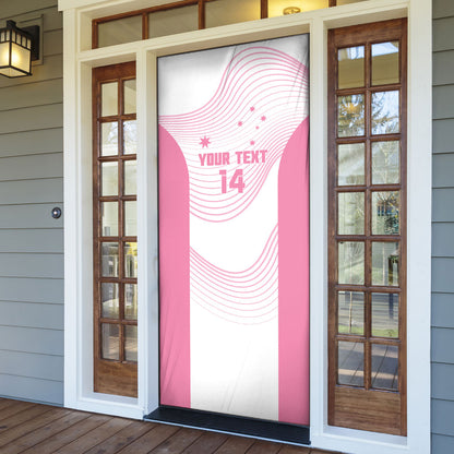 Custom Bowls Australia Breast Cancer Door Cover Pink Ribbon Curve Sporty