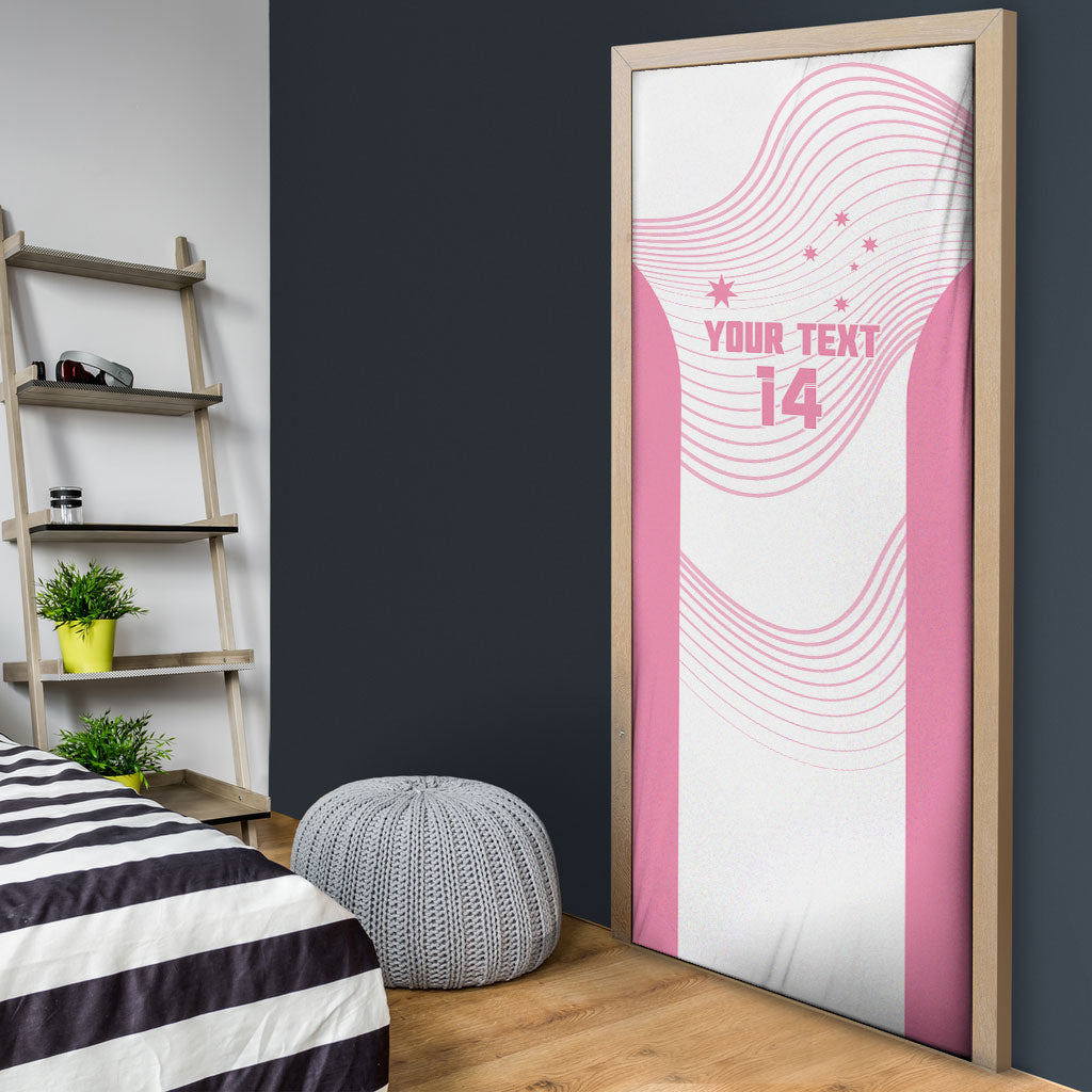 Custom Bowls Australia Breast Cancer Door Cover Pink Ribbon Curve Sporty