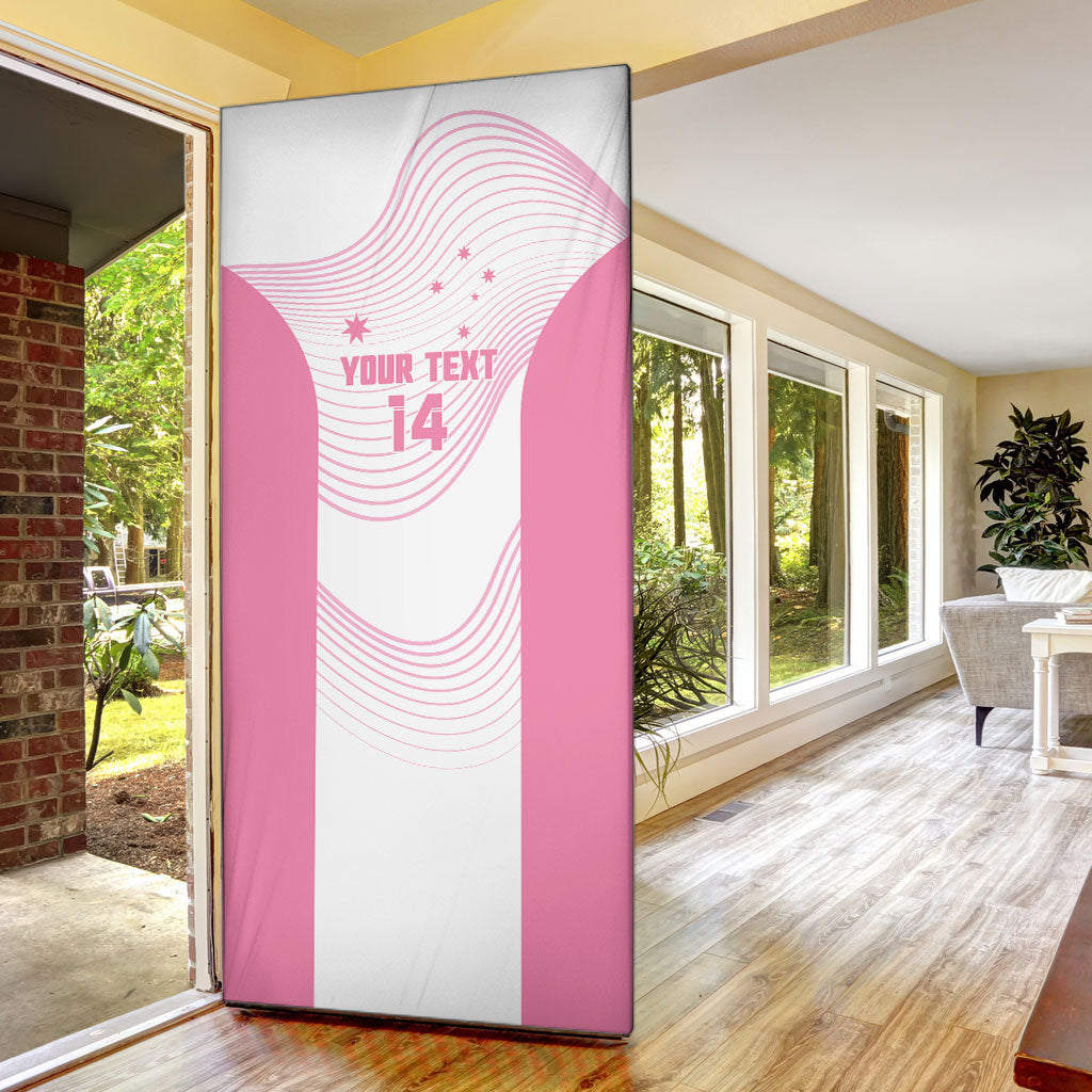 Custom Bowls Australia Breast Cancer Door Cover Pink Ribbon Curve Sporty