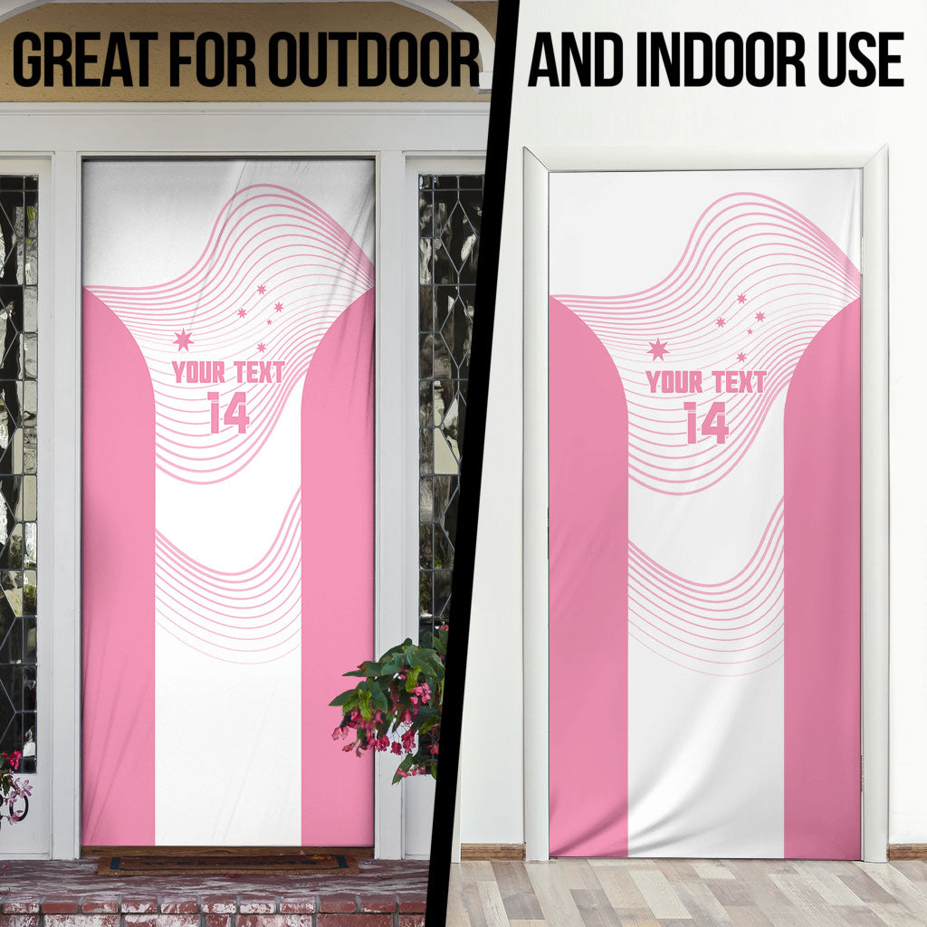 Custom Bowls Australia Breast Cancer Door Cover Pink Ribbon Curve Sporty