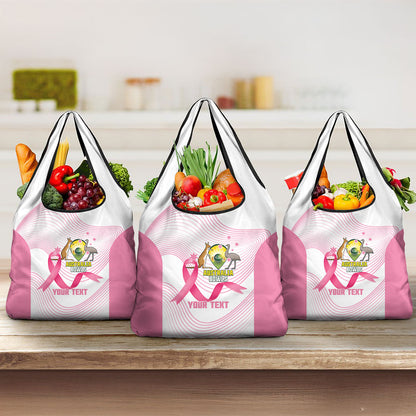 Custom Bowls Australia Breast Cancer Grocery Bag Pink Ribbon Curve Sporty
