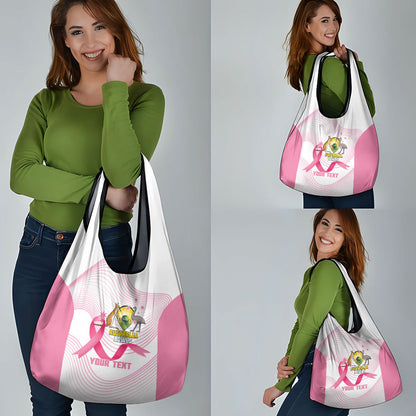 Custom Bowls Australia Breast Cancer Grocery Bag Pink Ribbon Curve Sporty
