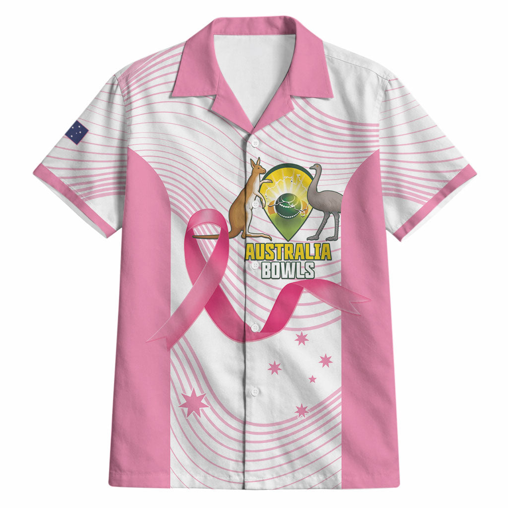 Custom Bowls Australia Breast Cancer Hawaiian Shirt Pink Ribbon Curve Sporty