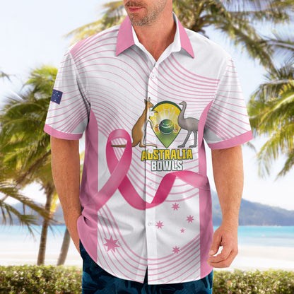Custom Bowls Australia Breast Cancer Hawaiian Shirt Pink Ribbon Curve Sporty