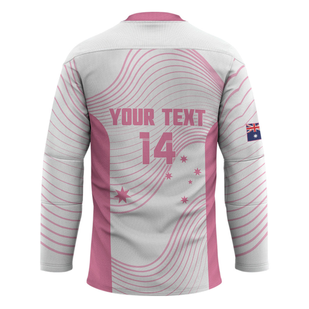 Custom Bowls Australia Breast Cancer Hockey Jersey Pink Ribbon Curve Sporty