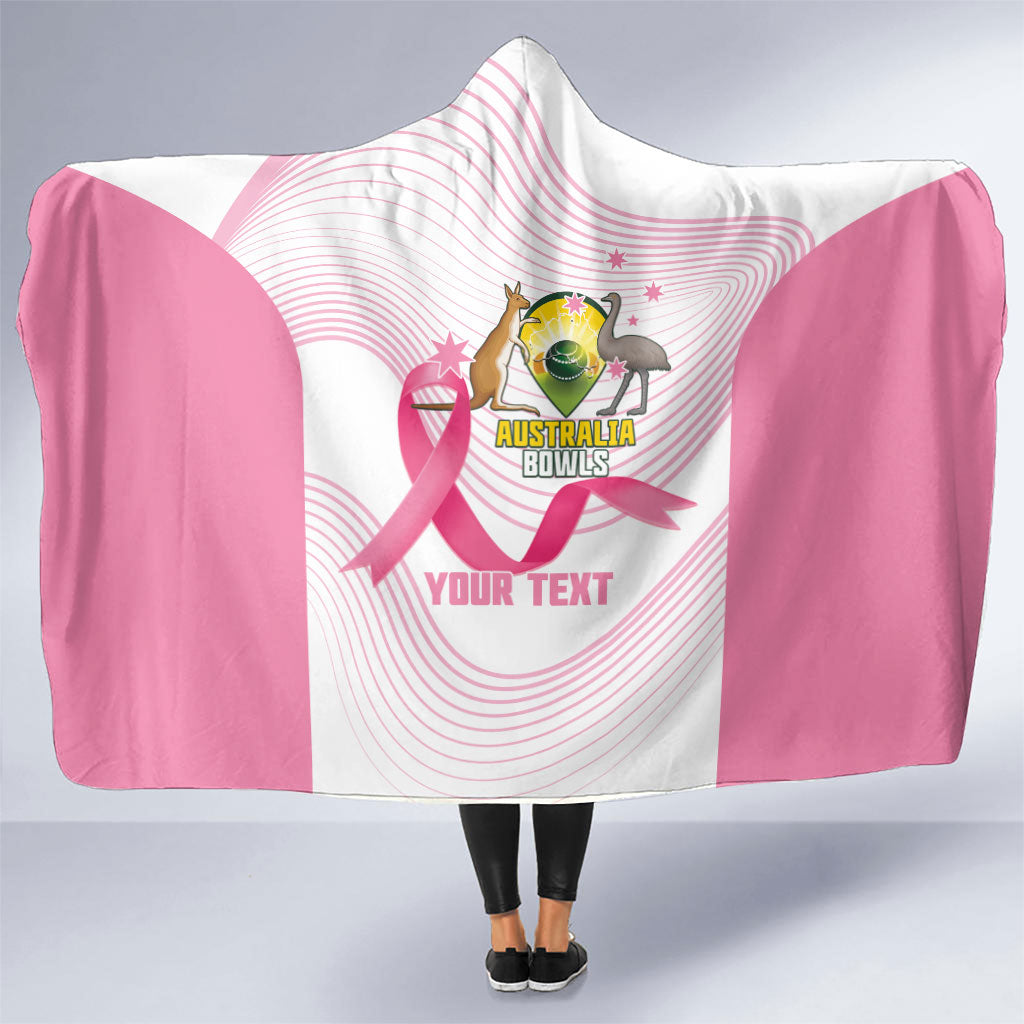 Custom Bowls Australia Breast Cancer Hooded Blanket Pink Ribbon Curve Sporty