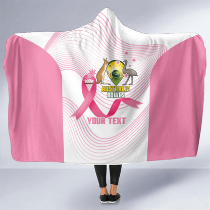 Custom Bowls Australia Breast Cancer Hooded Blanket Pink Ribbon Curve Sporty