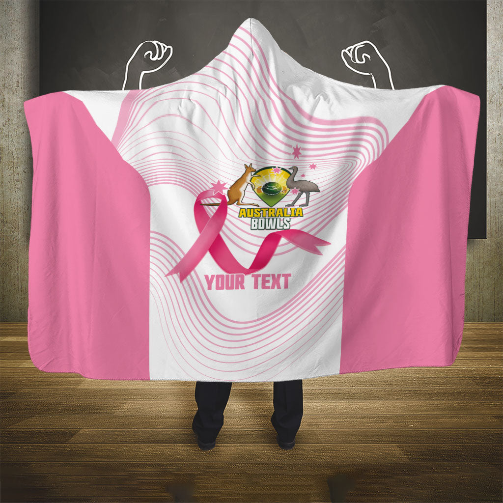 Custom Bowls Australia Breast Cancer Hooded Blanket Pink Ribbon Curve Sporty