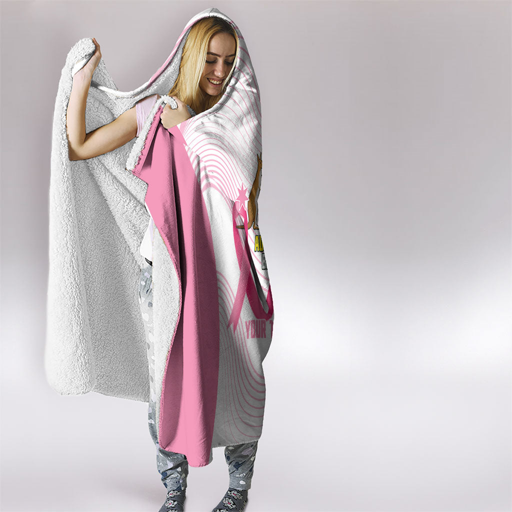 Custom Bowls Australia Breast Cancer Hooded Blanket Pink Ribbon Curve Sporty