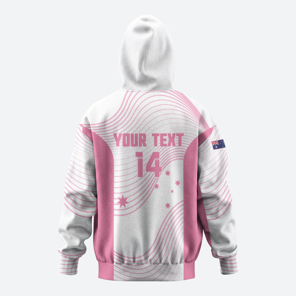 Custom Bowls Australia Breast Cancer Hoodie Pink Ribbon Curve Sporty