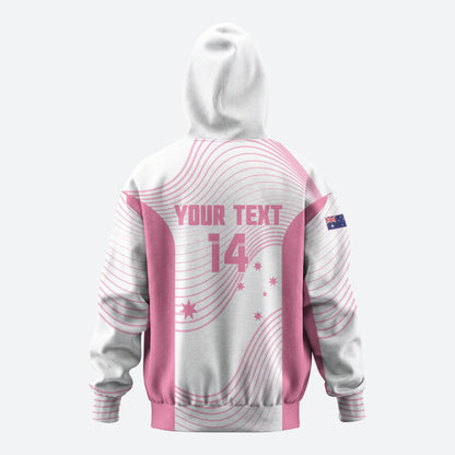 Custom Bowls Australia Breast Cancer Hoodie Pink Ribbon Curve Sporty