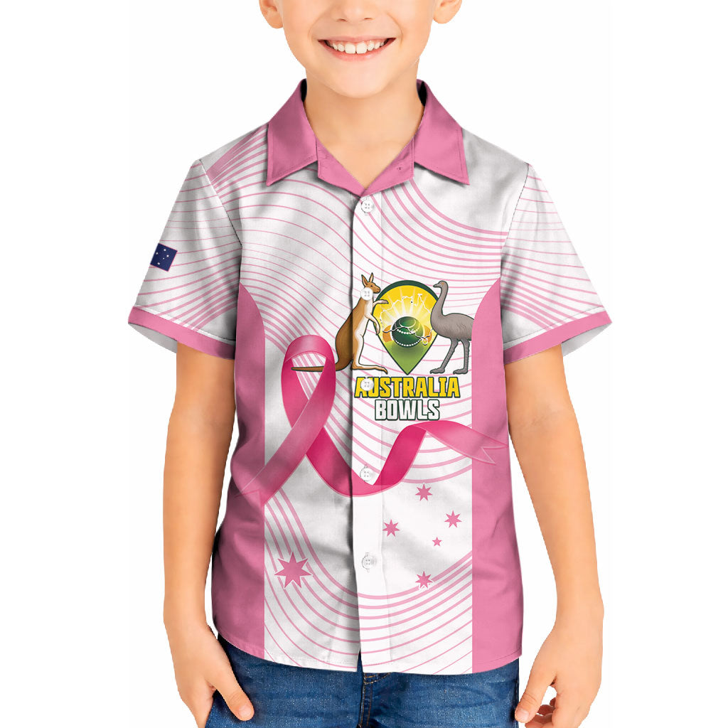 Custom Bowls Australia Breast Cancer Kid Hawaiian Shirt Pink Ribbon Curve Sporty
