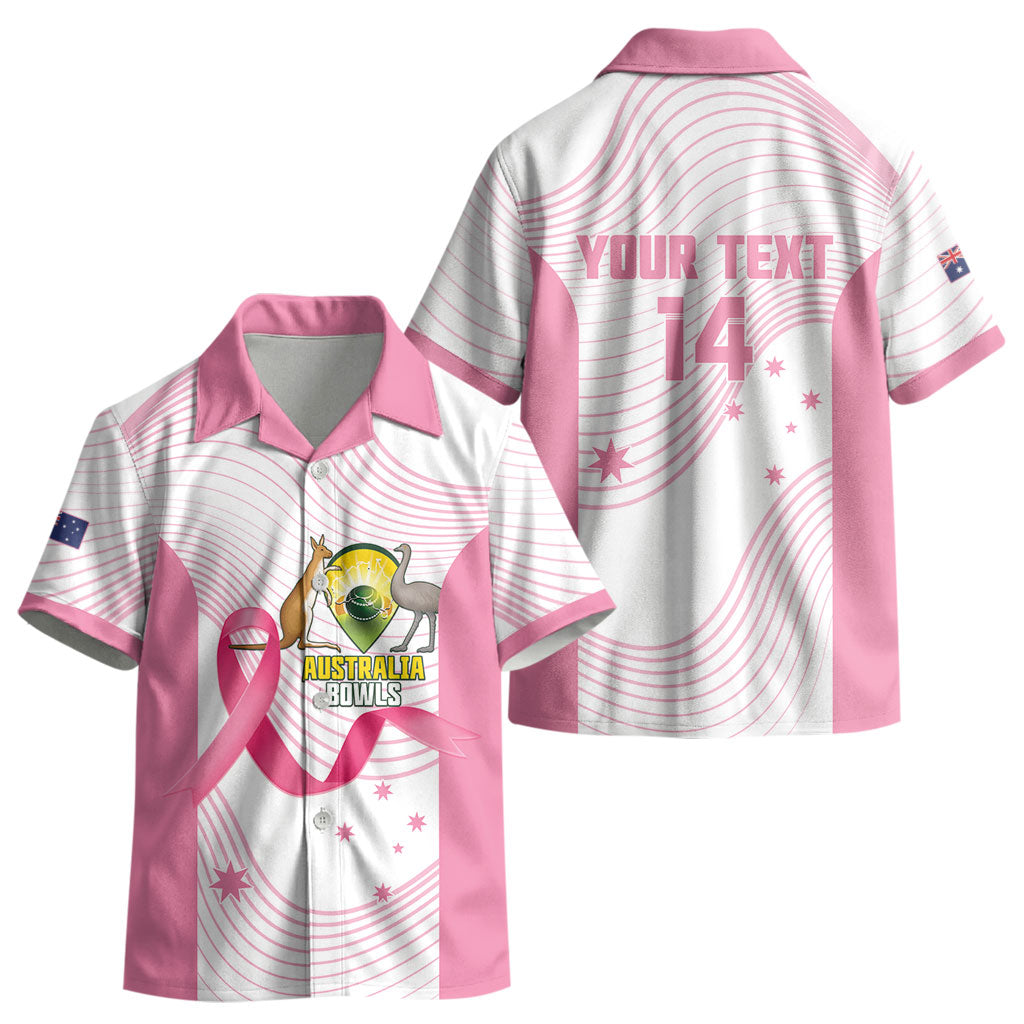 Custom Bowls Australia Breast Cancer Kid Hawaiian Shirt Pink Ribbon Curve Sporty