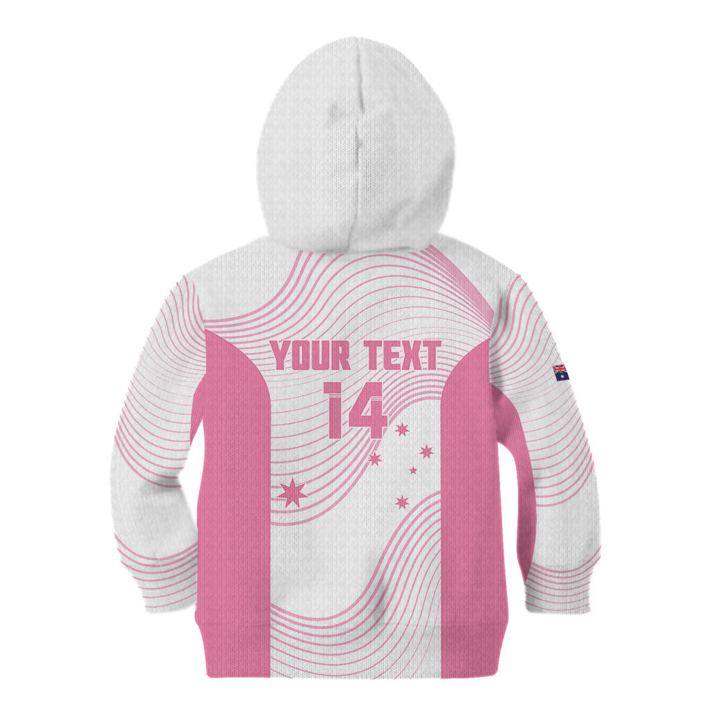 Custom Bowls Australia Breast Cancer Kid Hoodie Pink Ribbon Curve Sporty