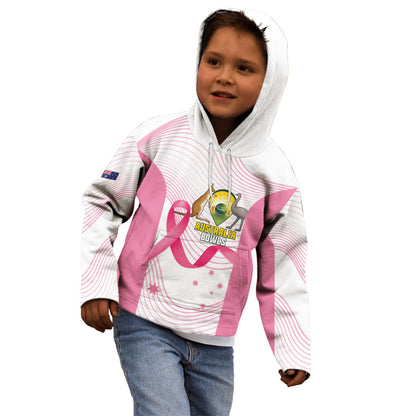 Custom Bowls Australia Breast Cancer Kid Hoodie Pink Ribbon Curve Sporty