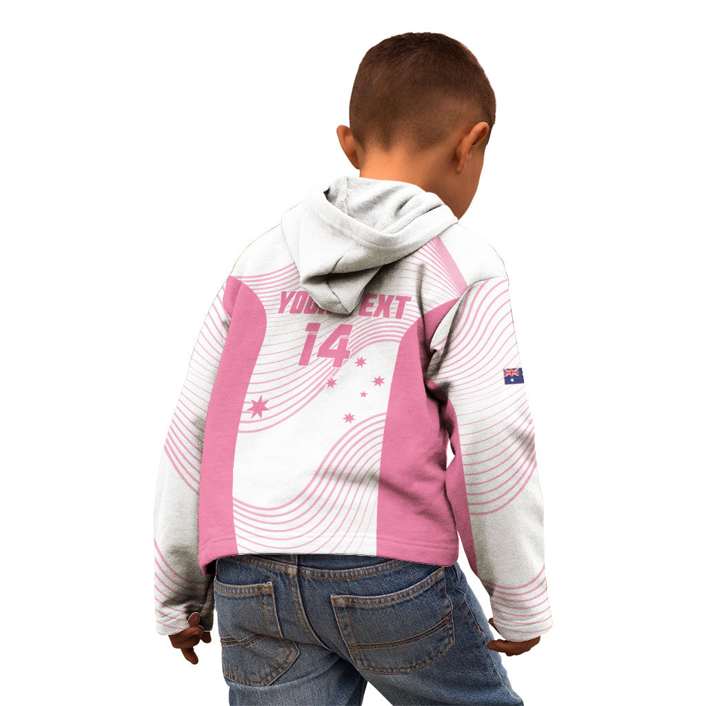 Custom Bowls Australia Breast Cancer Kid Hoodie Pink Ribbon Curve Sporty