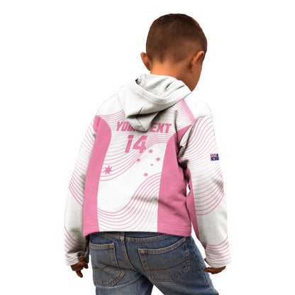 Custom Bowls Australia Breast Cancer Kid Hoodie Pink Ribbon Curve Sporty