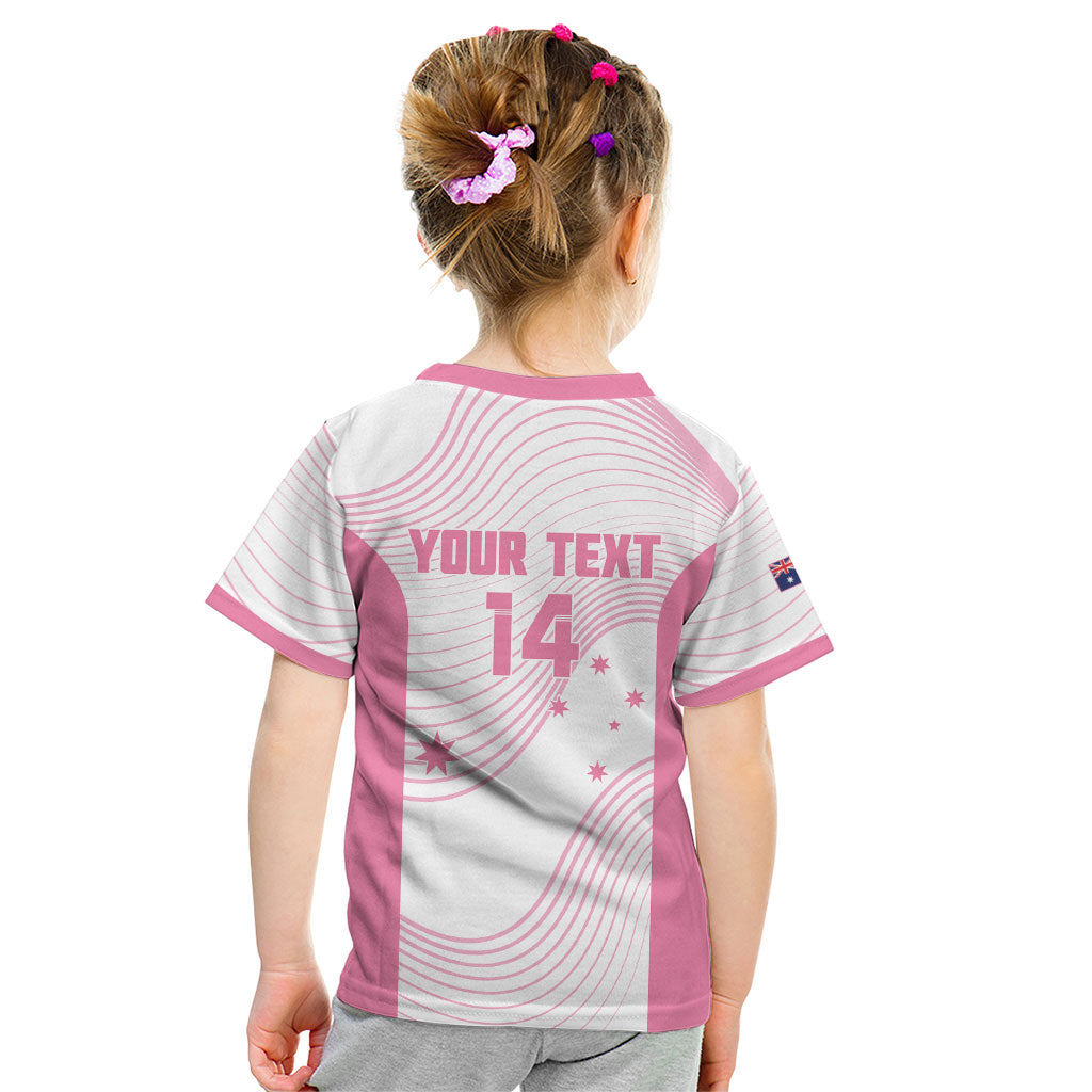 Custom Bowls Australia Breast Cancer Kid T Shirt Pink Ribbon Curve Sporty